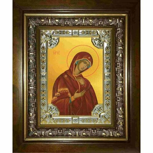 Икона Богородица Деисусная, 18x24 см, со стразами, в деревянном киоте, арт вк-2883 икона богородица беседная 18x24 см со стразами в деревянном киоте арт вк 2911