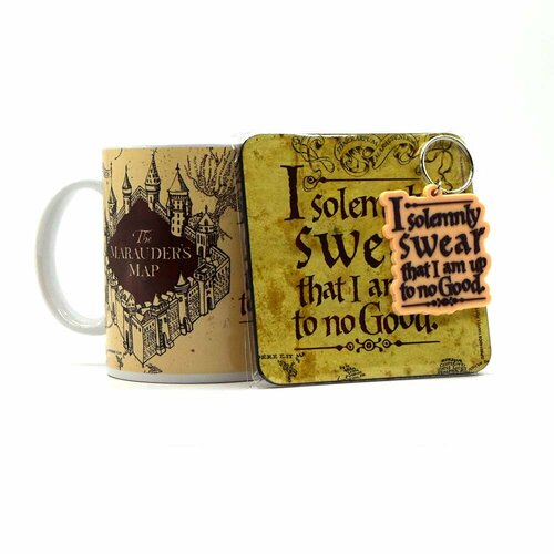 Набор подарочный Harry Potter (Marauders Map) Кружка 315ml+Подставка+Брелок GP85145 сумка harry potter the marauders map белая