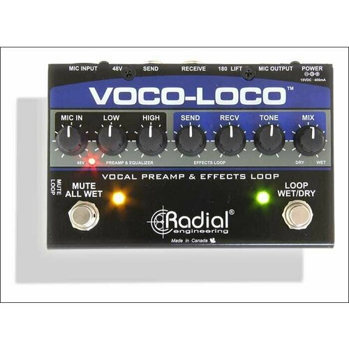 Radial Voco-Loco напольный предусилитель для вокала и инструментов с петлей эффектов микрофонный предусилитель radial voco loco