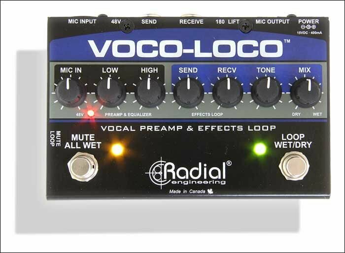 Radial Voco-Loco напольный предусилитель для вокала и инструментов с петлей эффектов