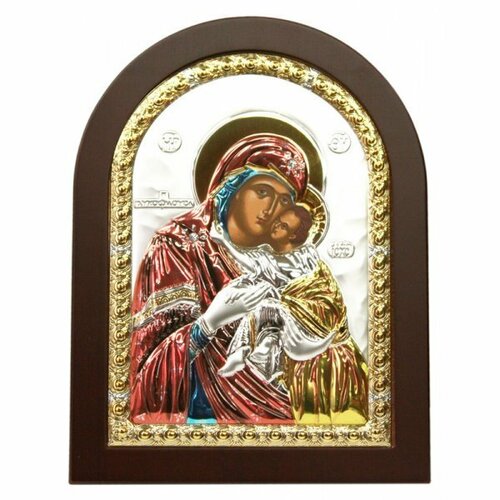 Икона Божья Матерь Сладкое лобзание в серебряном окладе, арт ДВ-010