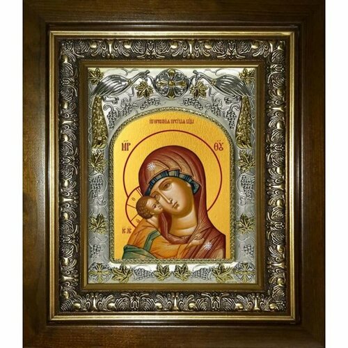 Икона Божья Матерь Игоревская, 14x18 см, в деревянном киоте 20х24 см, арт вк-3077