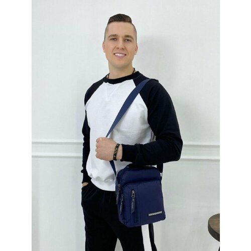 фото Сумка мессенджер 7631 синий 7631 синий, фактура гладкая, синий нет бренда