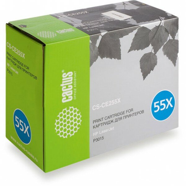 CE255X совместимый Картридж Cactus CS-CE255XS для HP LJ 3010/3015, черный (12500стр.)