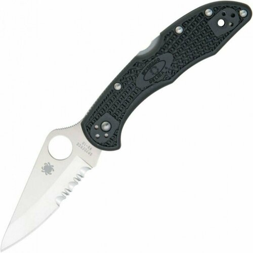 нож складной spyderco endura 4 black part serrated blade Нож складной Spyderco SC11PSBK Delica 4, Part Serrated Blade