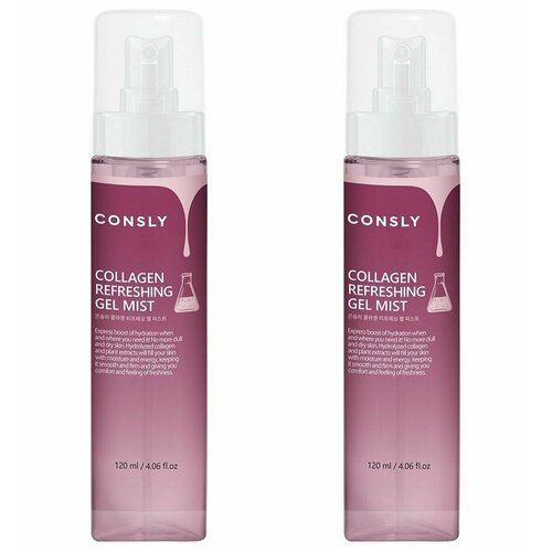 CONSLY Гель-мист для лица освежающий с коллагеном Collagen Refreshing Gel Mist, 120мл - 2 штуки consly collagen refreshing gel mist освежающий гель мист для лица с коллагеном 120 мл