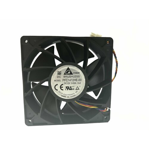 кулер 140x140x38mm 4 pin вентилятор для асик майнеров asic miner whatsminer avalon pfc1412he 00 12v 9a 108w Вентилятор Delta PFC1412HE-00 для Asic miner WhatsMiner M21S, M20S, M31S, M30S, М50 (12V / 9A ) 140x140x38mm 4 pin