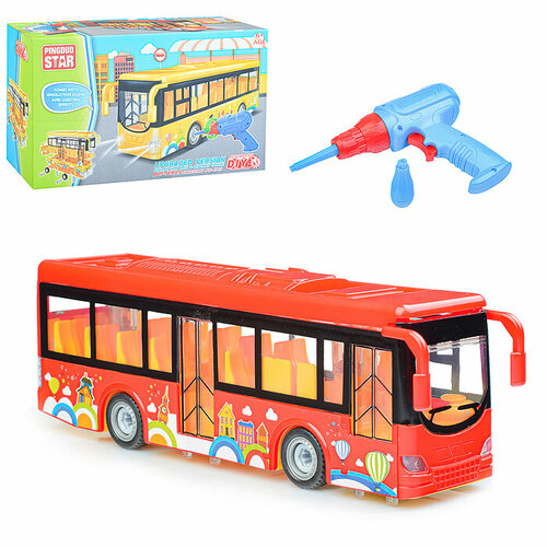 фото Конструктор пластиковый детский с шуруповертом "автобус" oubaoloon pd55-25 (25 деталей) в коробке