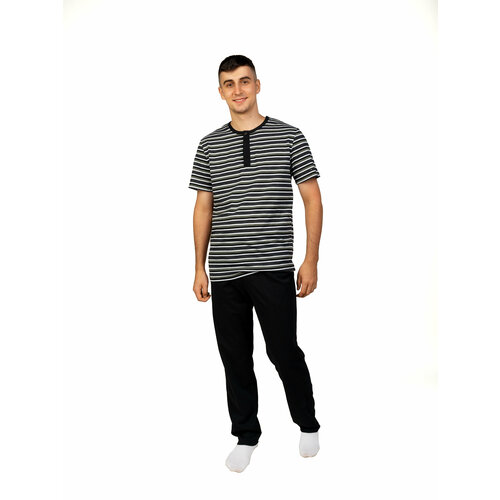 Комплект Rikos, футболка, брюки, трикотажная, размер 56/58, мультиколор