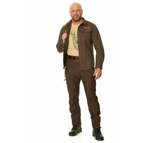 фото Рубашка , размер l, коричневый novatex russian gear