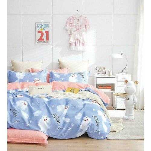 Комплект постельного белья евро сатин твил 100 хлопок 4 наволочки 6990₽