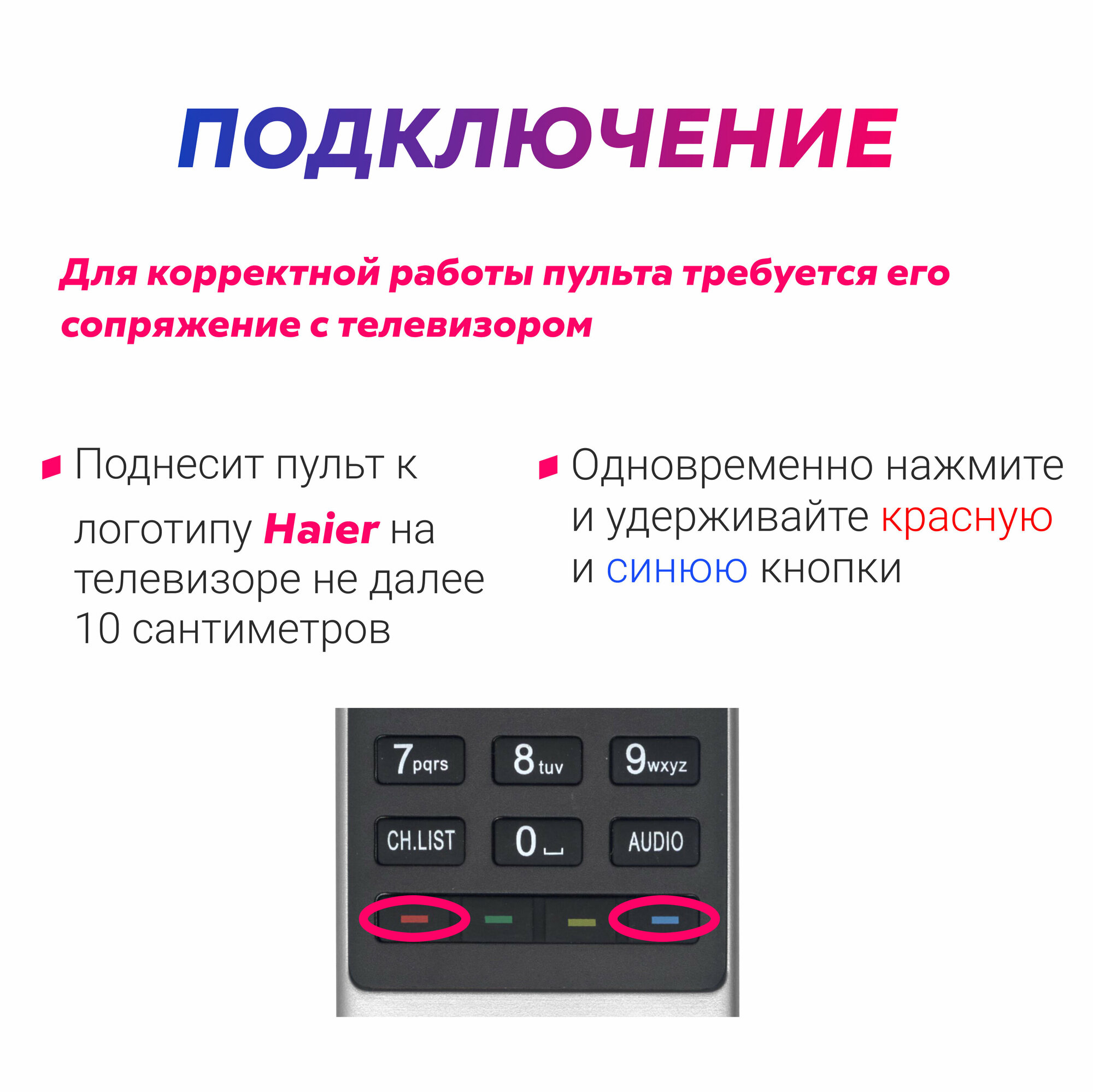 Голосовой пульт HTR-U27E для телевизоров HAIER BLAUPUNKT