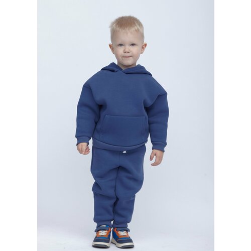 фото Костюм детский, худи и брюки, размер 122, синий kiddy chic