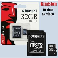 Карта памяти Kingston microSDHC 32 ГБ Class 4, R 4 МБ/с, адаптер на SD