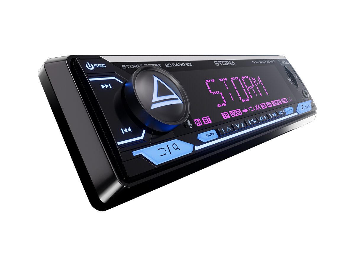 Автомагнитола AurA "STORM-555" FM 1DIN поддержка Bluetooth чёрный