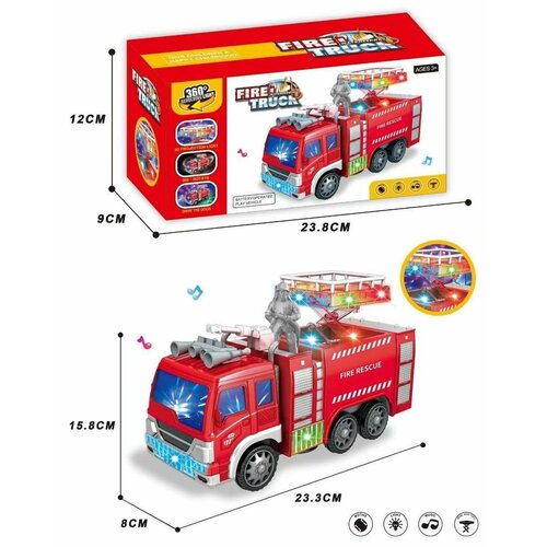Игрушечная пожарная машина , светозвуковые эффекты, инерционный механизм