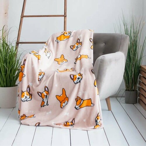 Плед Festeval Корги 150х200см кремовый микрофибра 190гм пэ 100 1822₽