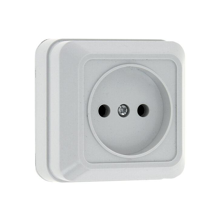 фото Розетка ОП EKF Рим керам,1-мест, б/з 10А, 220В белая