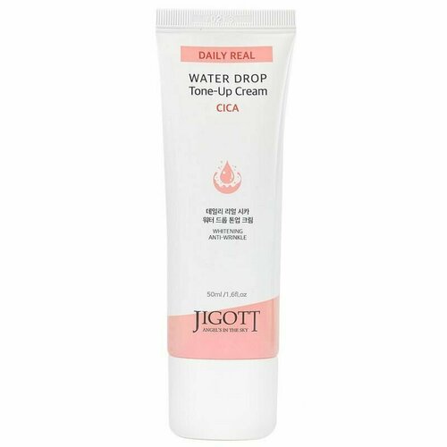 Jigott Крем для лица Daily real cica water drop tone up cream, Увлажняющий, С центеллой азиатской, 50 мл крем для лица daily real water drop tone up cream peptide