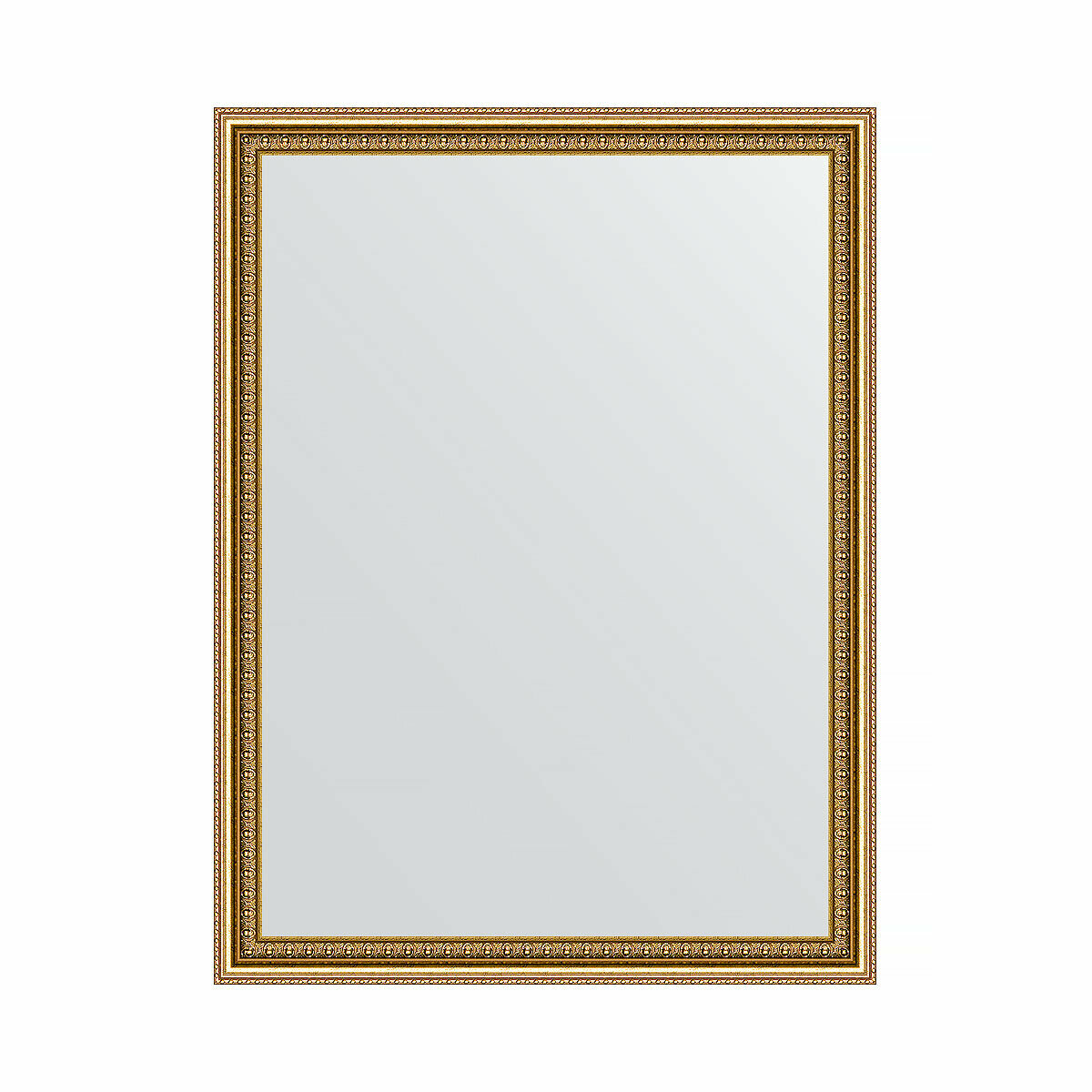 Зеркало настенное EVOFORM в багетной раме бусы золотые, 62х82 см, для гостиной, прихожей, кабинета, спальни и ванной комнаты, BY 1007