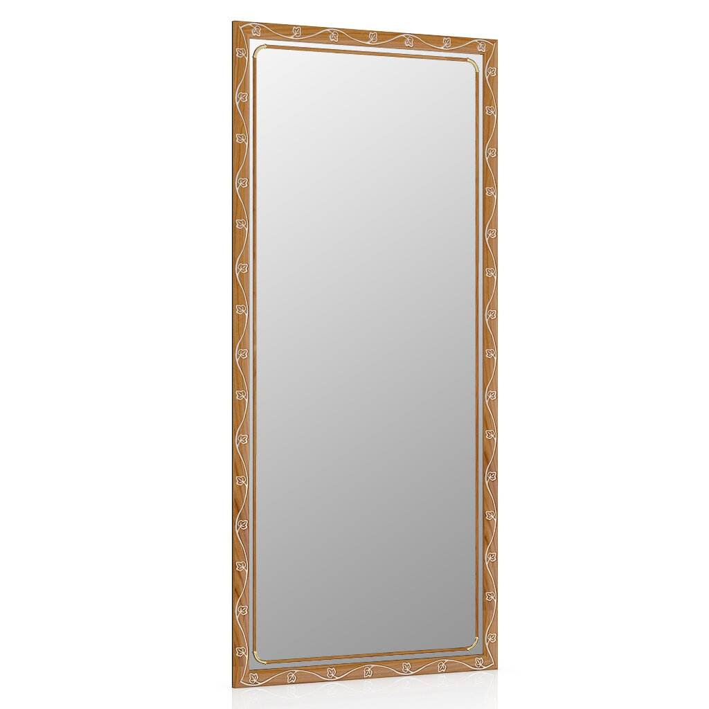 Зеркало 119С тёмный орех орнамент цветок ШхВ 45х100 см зеркала для офиса прихожих и ванных комнат горизонтальное или вертикальное крепление