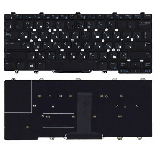Клавиатура для ноутбука Dell Latitude E5470 E7470 черная без рамки и указателя клавиатура для ноутбука dell latitude 3301 черная без рамки