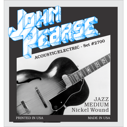 Комплект струн .012 - .052 с никелерованной навивкой John Pearse 2700 для электрогитары