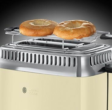 Обзор: Тостер Russell Hobbs Retro, бежевый, нержавеющая сталь, 1300Вт