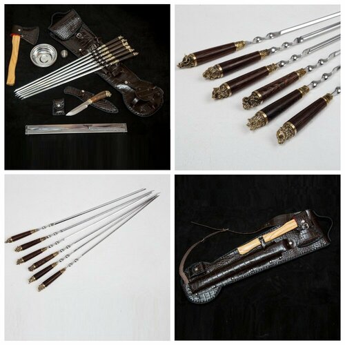 Набор для шашлыка, набор для пикника подарочный, шампура подарочные, на 6 перс.