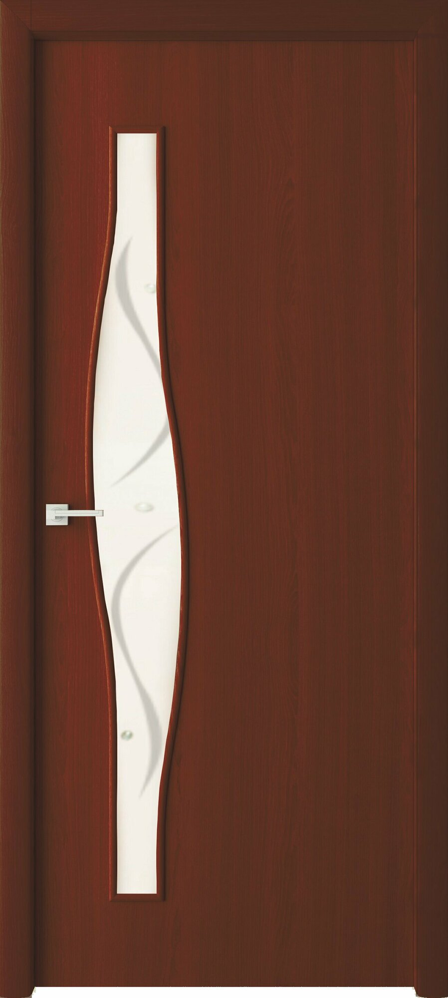 Межкомнатная дверь ВДК Волна ДОФ, Цвет итальянский орех, 800x2000 мм (комплект: полотно + коробочный брус + наличники)
