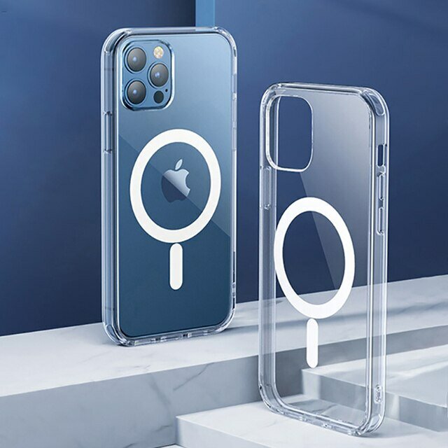 Силиконовый прозрачный чехол с MagSafe для Iphone 15 pro / Айфон 15 про — фото 1