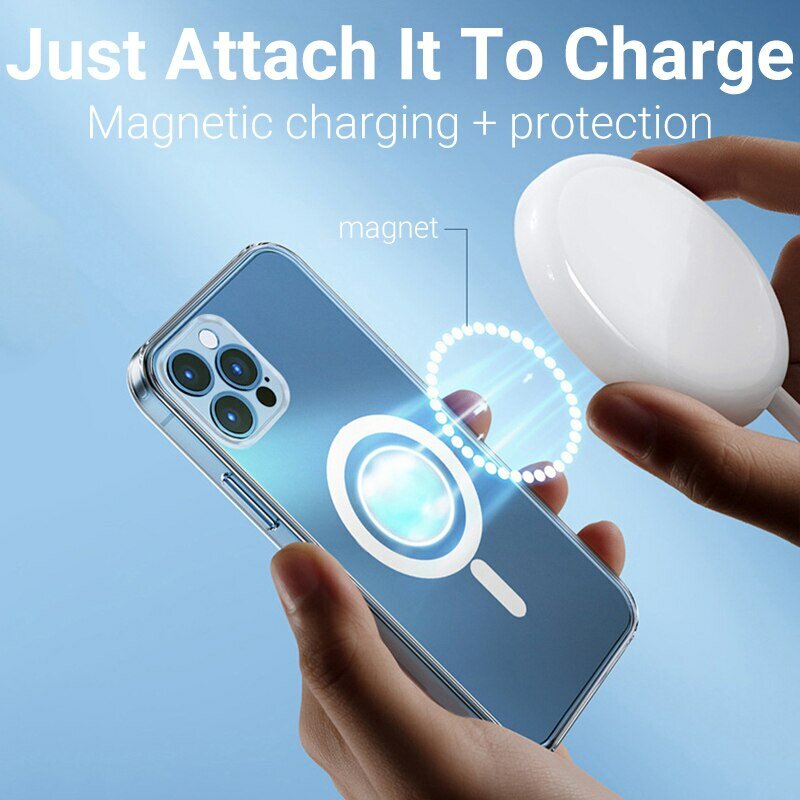 Силиконовый прозрачный чехол с MagSafe для Iphone 15 pro max / Айфон 15 про макс