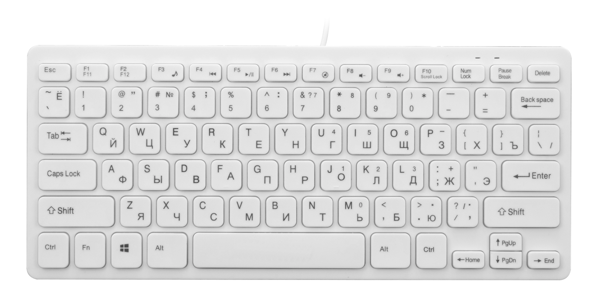 Проводная мини-клавиатура Olmio Mini-Keyboard CK-05, белая