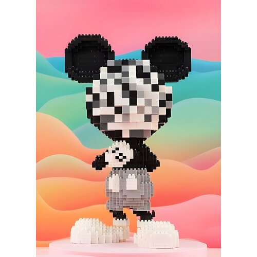 Конструктор 3D из миниблоков Balody LP Микки Маус Блюр черно-белый 1637 элементов - BA200582 1860₽