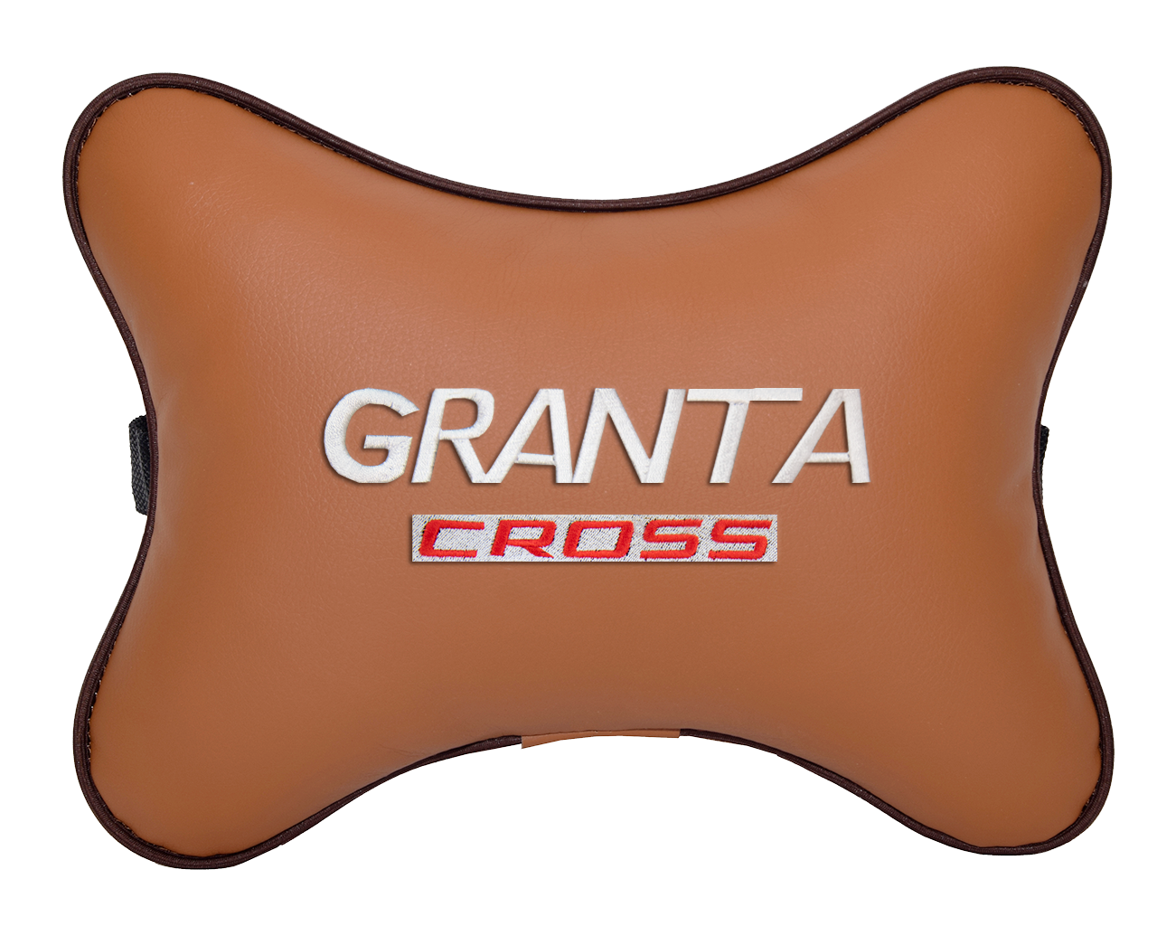 Подушка на подголовник экокожа Fox с логотипом автомобиля LADA GRANTA CROSS