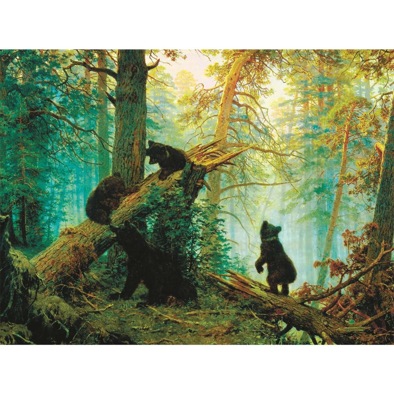 Алмазная мозаика с полным заполнением «Утро в сосновом лесу» 30х40 см 5276521