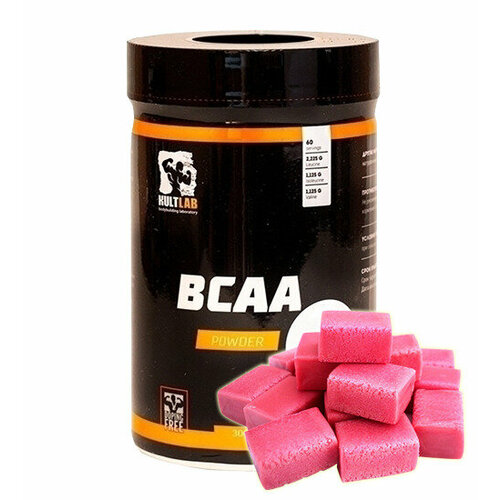 Kultlab BCAA, Бабл - гам, 300 гр, 2:1:1 / Культлаб аминокислоты БЦАА