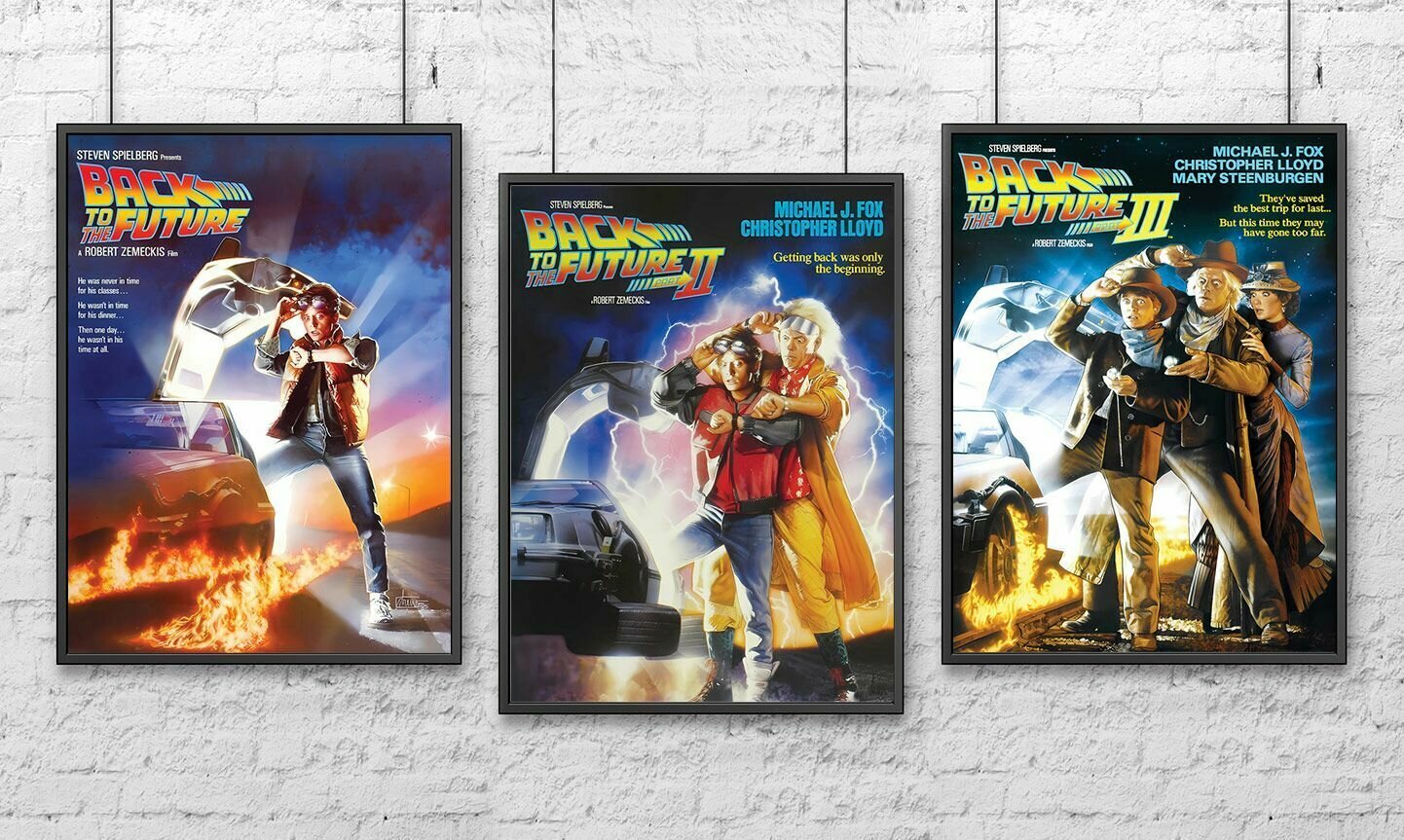 Набор постеров (3 шт 30х40 см). Кино Назад в будущее (Back to the future) Трилогия