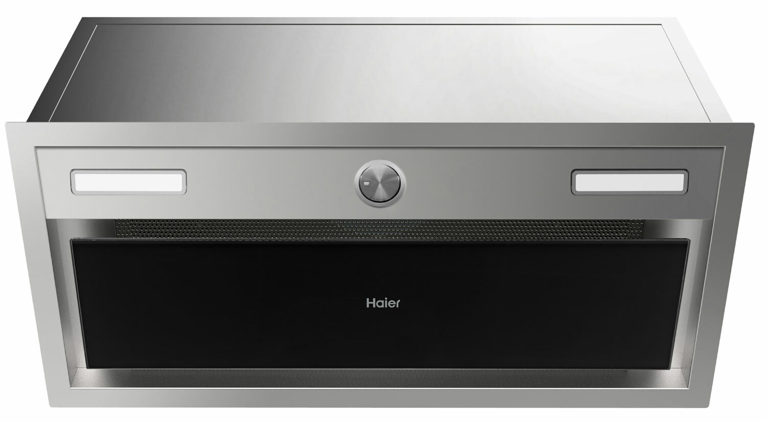 Встраиваемая вытяжка Haier HVX-BI664GBX, цвет черное стекло/нержавеющая сталь, мощность 560 куб м/час