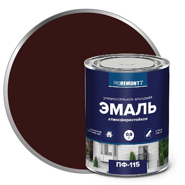 Эмаль ПФ-115 PROREMONTT Шоколадно-коричневый 09 кг