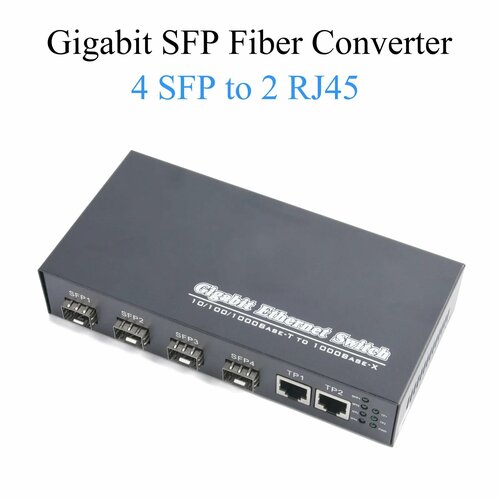 LYNNDM 1 SFP to 1248 RJ45 Медиаконвертер 4 SFP to 2 RJ45 3306₽