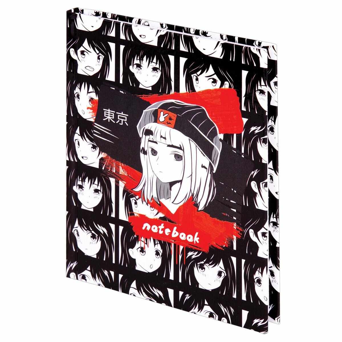 Блокнот 80л, А6 Staff "Аниме", клетка, твердая обложка (114436)