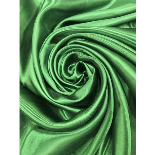 Ткань для шитья Атлас (однотонная, блестящая), цвет изумрудный 1,5х3 м.