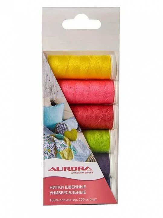 Нитки Aurora Talia №120, 6×200 м, AU-2608, Краски лета