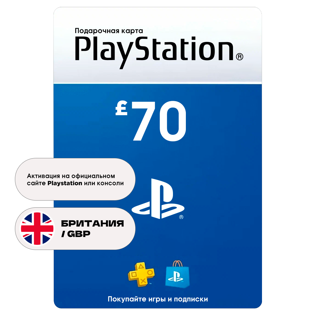 Пополнение счета Sony PlayStation Store Англия