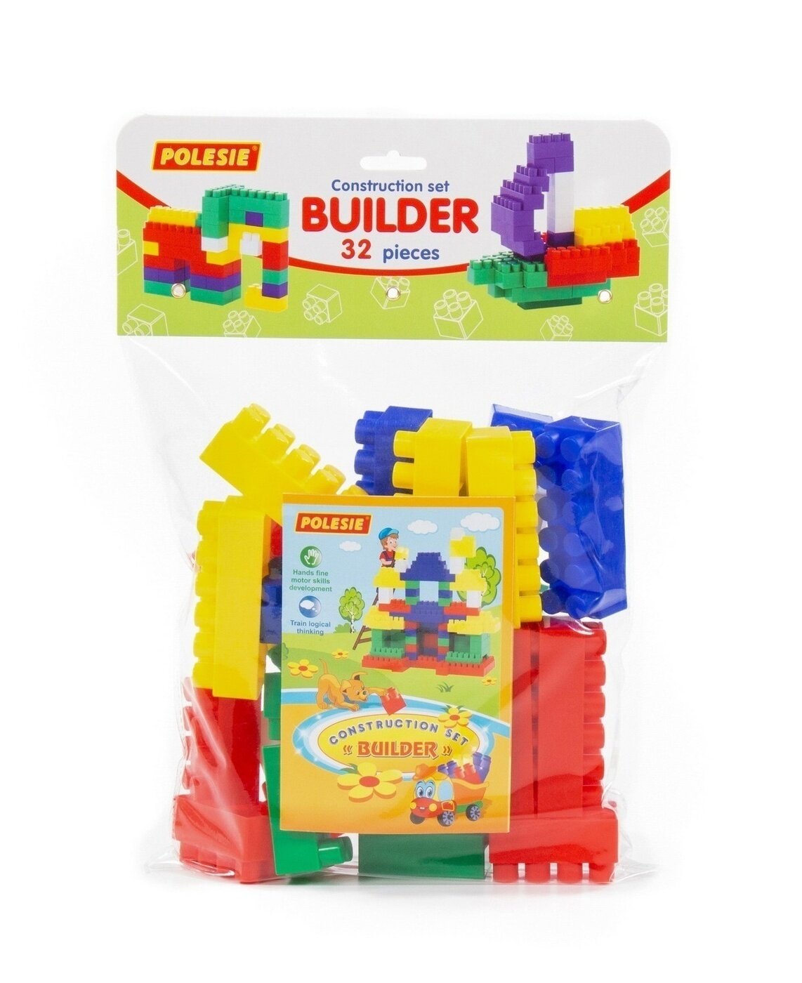 Конструктор Полесье Строитель "Мини" в пакете, 32 детали (323)