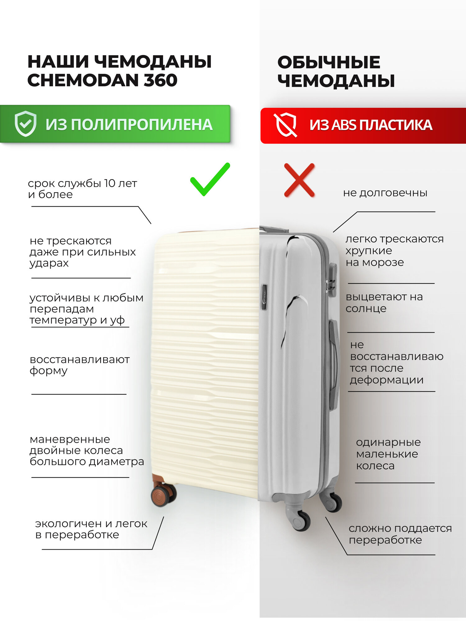 Чемодан , 70 л, размер M+, светло-бежевый, коричневый — фото 1