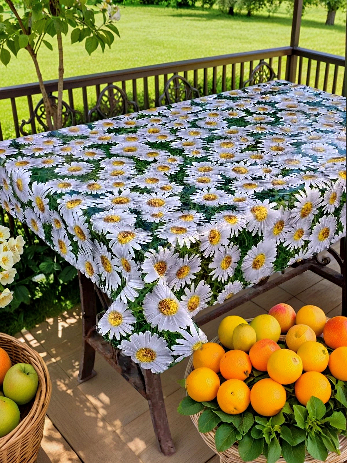 Laid Table Клеенка на стол на кухню Скатерть 110х140 тканевая основа водоотталкивающая  дом  дача