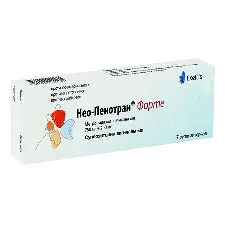 НеоПенотран форте суппозитории вагинальные 750 мг200 мг 7 шт