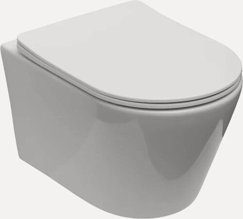 Изображение товара Унитаз подвесной Aquanet Logan Tornado 340298 с микролифтом, безободковый, без бачка, фаянсовый, белый, глянцевый, овальный, сиденье для унитаза в комплекте